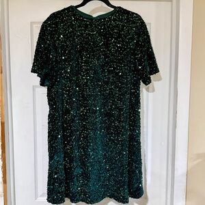 ARULA Shimmering Green Sequin Dress